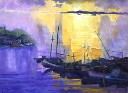 夕照漁港